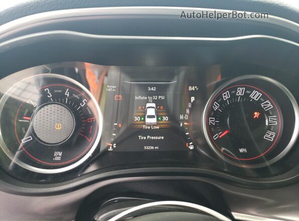 2C3CDZBT9LH243744 2020 DODGE CHALLENGER Gray Вид щитка приладів