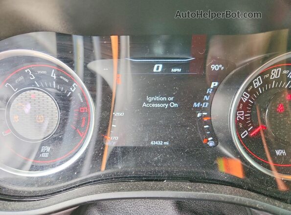 2C3CDZFJ9NH192080 2022 DODGE CHALLENGER Gray Вид щитка приладів