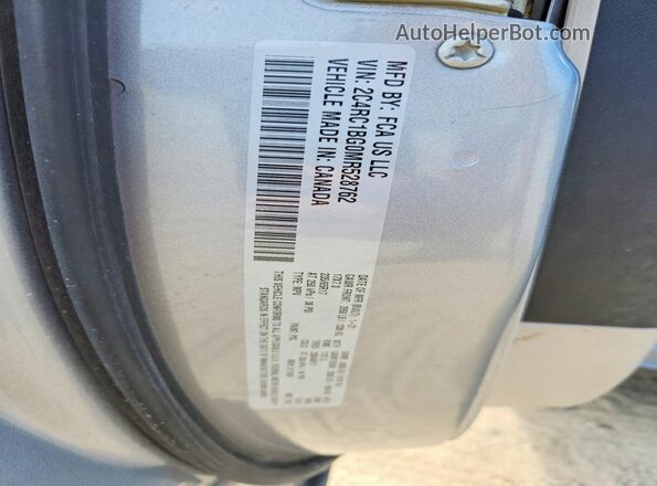 2C4RC1BG0MR528762 2021 CHRYSLER PACIFICA Серебряный Вид наклейки с VIN-кодом