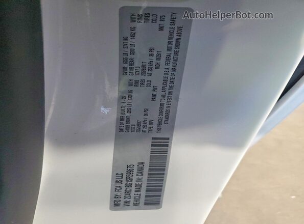 2C4RC1BG1SR599675 2025 CHRYSLER PACIFICA White Вид наклейки з VIN-кодом