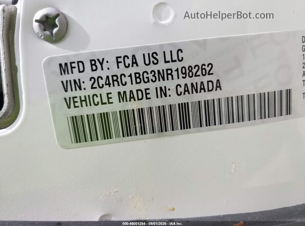 2C4RC1BG3NR198262 2022 CHRYSLER PACIFICA Белый Вид подкапотного пространства