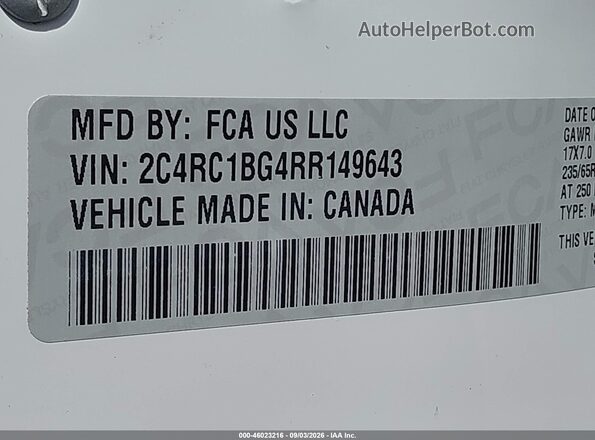2C4RC1BG4RR149643 2024 CHRYSLER PACIFICA White Engine compartment view