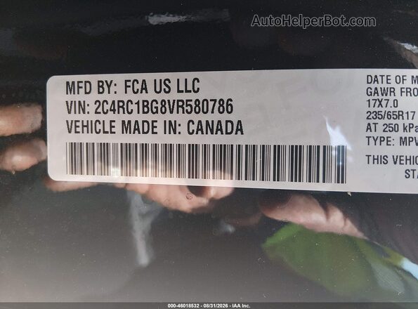 2C4RC1BG8VR580786 2027 CHRYSLER PACIFICA Black ძრავის განყოფილების ხედი