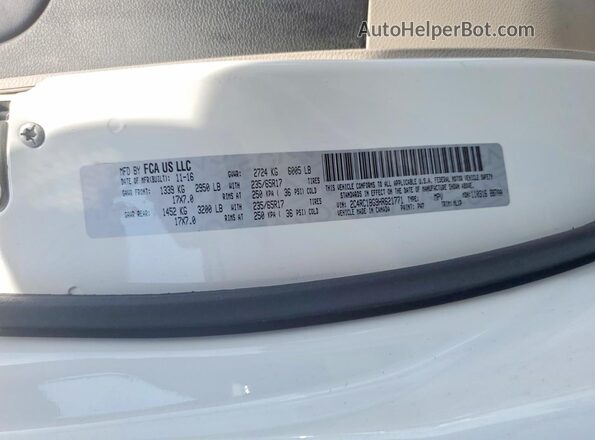 2C4RC1BG9HR621771 2017 CHRYSLER PACIFICA Белый Вид наклейки с VIN-кодом