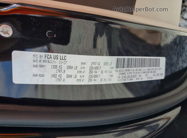 2C4RC1BGXJR142071 2018 CHRYSLER PACIFICA Черный Панорамный вид салона 360°