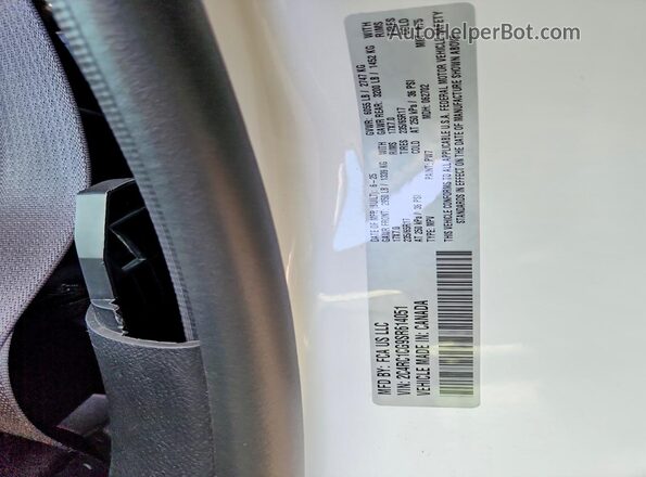2C4RC1CG9SR614051 2025 CHRYSLER VOYAGER Белый Вид наклейки с VIN-кодом
