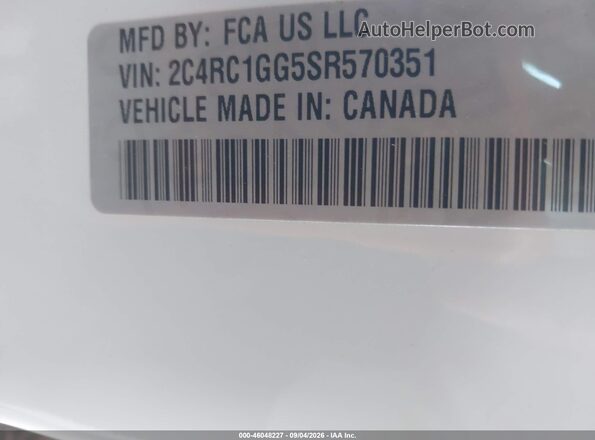 2C4RC1GG5SR570351 2025 CHRYSLER PACIFICA Белый Вид подкапотного пространства