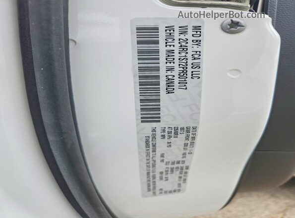 2C4RC1S72PR501017 2023 CHRYSLER PACIFICA Белый Вид наклейки с VIN-кодом
