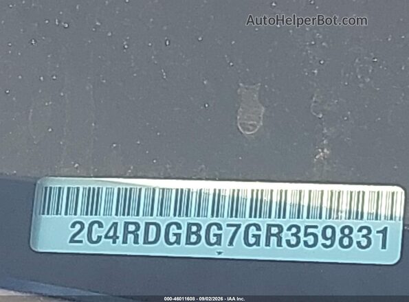 2C4RDGBG7GR359831 2016 DODGE GRAND CARAVAN Silver Engine compartment view