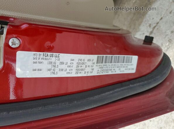 2C4RDGCG0GR273095 2016 DODGE GRAND Burgundy Widok komory silnika