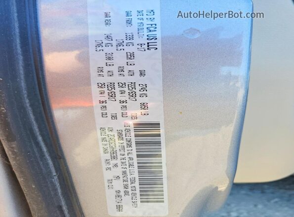 2C4RDGCG0HR863881 2017 DODGE GRAND Silver VIN կոդի պիտակի տեսք