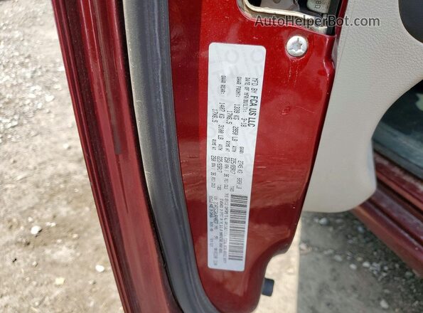 2C4RDGCG0JR240637 2018 DODGE GRAND Burgundy Vista de la etiqueta del VIN