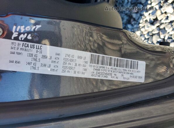 2C4RDGEG7HR545785 2017 DODGE GRAND Gray Widok wnętrza 360 stopni