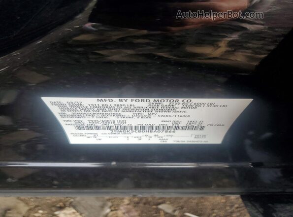 2FMGK5C80HBA07866 2017 FORD FLEX Black Widok naklejki z numerem VIN