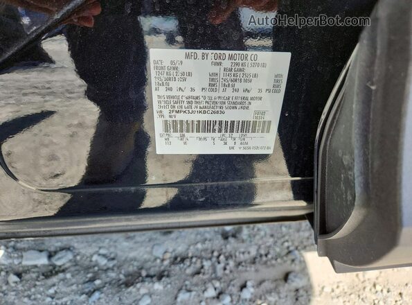 2FMPK3J91KBC26830 2019 FORD EDGE Black Vista del compartimento del motor