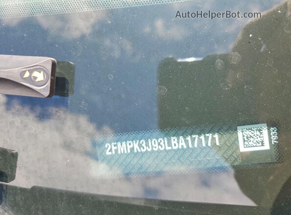 2FMPK3J93LBA17171 2020 FORD EDGE Black Widok naklejki z numerem VIN