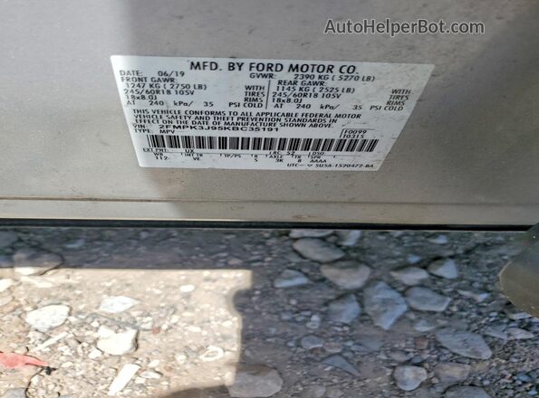 2FMPK3J95KBC35191 2019 FORD EDGE Серебряный Вид подкапотного пространства