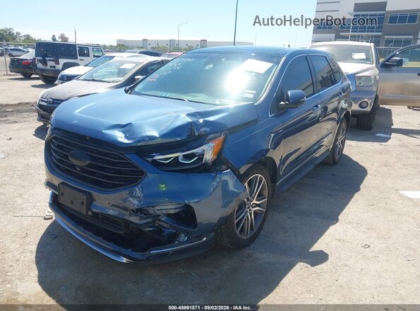 2FMPK3K99KBB69114 2019 FORD EDGE Blue წინა მარცხენა ხედი სამი მეოთხედიდან