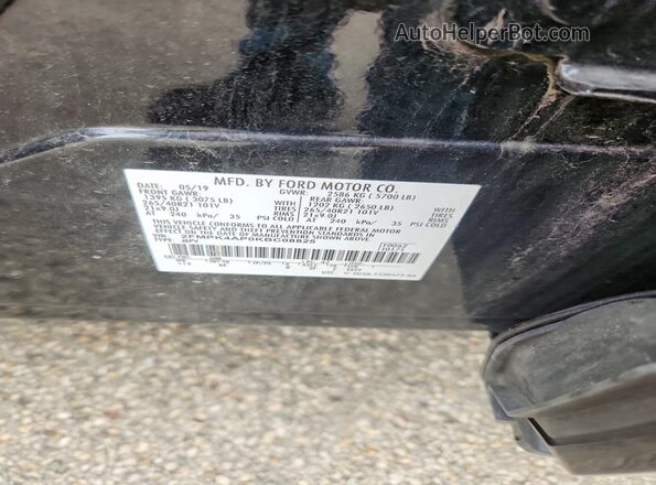 2FMPK4AP0KBC08825 2019 FORD EDGE Black Vista de la etiqueta del VIN