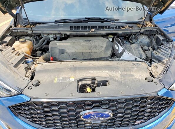 2FMPK4AP4KBC71880 2019 FORD EDGE Blue ძრავის განყოფილების ხედი