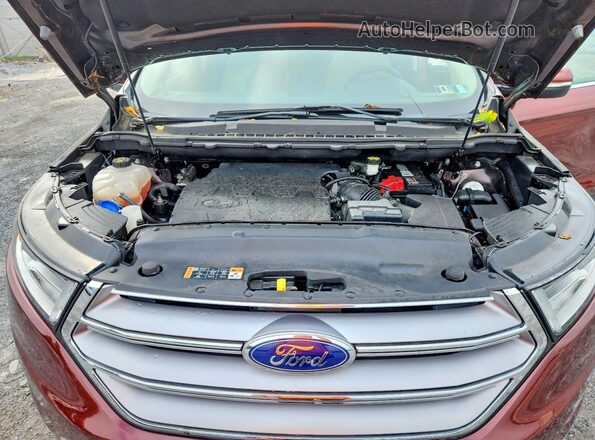 2FMPK4J8XGBC55876 2016 FORD EDGE Burgundy Vista del compartimento del motor