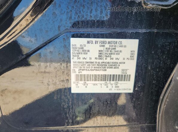 2FMPK4J96PBA31528 2023 FORD EDGE Black Շարժիչի բաժամունքի տեսք