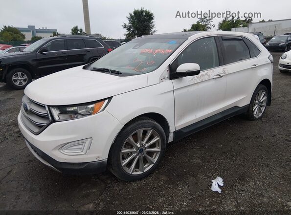 2FMPK4K8XJBB62071 2018 FORD EDGE White Առջևի ձախ երեք քառորդ տեսարան