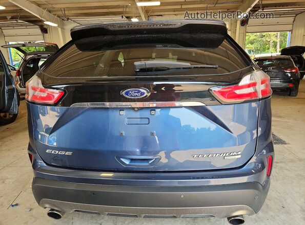 2FMPK4K90KBB88091 2019 FORD EDGE Blue Вид ззаду