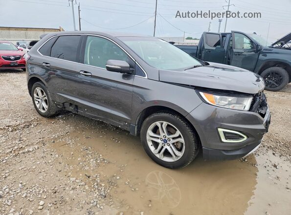 2FMPK4K98JBC31123 2018 FORD EDGE Gray Delantero derecho