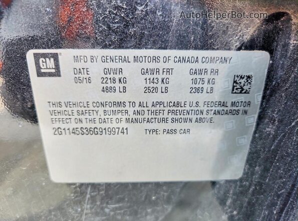 2G1145S36G9199741 2016 CHEVROLET IMPALA Черный Вид подкапотного пространства