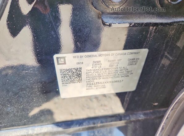 2G11Z5S3XK9109517 2019 CHEVROLET IMPALA Black VIN sticker view