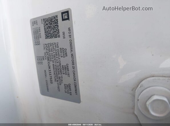 2GC2CREG2K1117533 2019 CHEVROLET SILVERADO White Engine compartment view