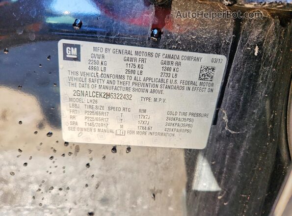2GNALCEK2H6322432 2017 CHEVROLET EQUINOX Black VIN sticker view