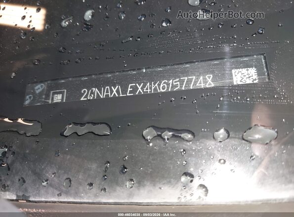 2GNAXLEX4K6157748 2019 CHEVROLET EQUINOX Black Вид підкапотного простору