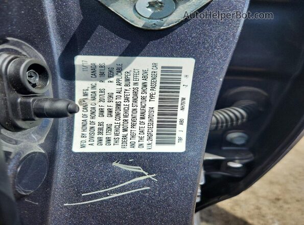 2HGFC1E53JH701514 2018 HONDA CIVIC Gray Widok naklejki z numerem VIN