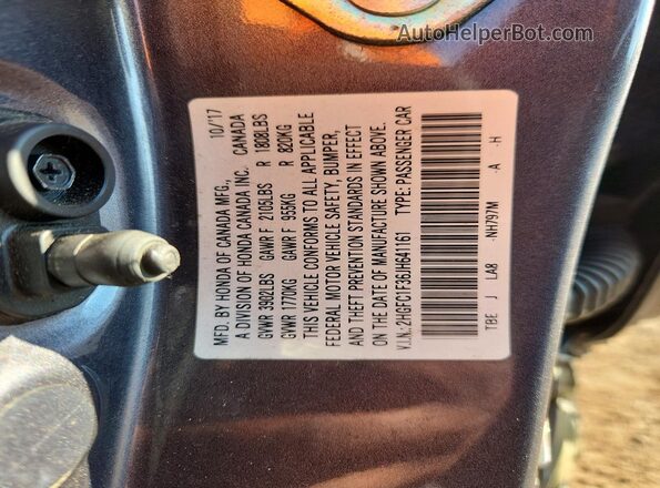 2HGFC1F36JH641161 2018 HONDA CIVIC Gray Widok komory silnika