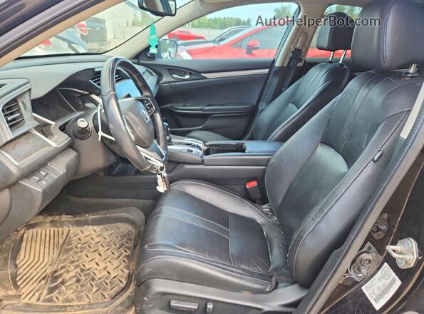 2HGFC1F93JH101545 2018 HONDA CIVIC Black წინა სალონის ხედი