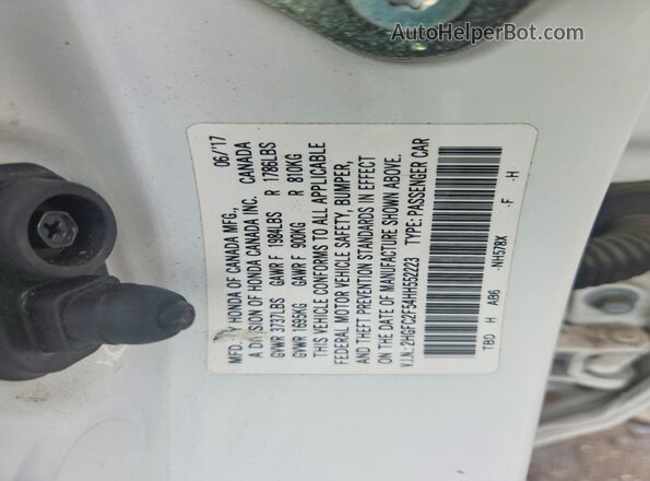 2HGFC2F54HH552223 2017 HONDA CIVIC White Vista del compartimento del motor