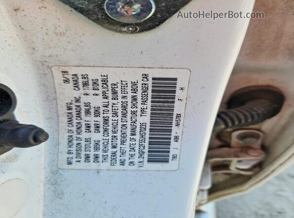 2HGFC2F55JH570235 2018 HONDA CIVIC White Engine compartment view