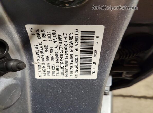 2HGFC2F57JH530870 2018 HONDA CIVIC Silver VIN sticker view