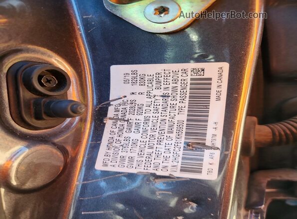2HGFC2F61KH569500 2019 HONDA CIVIC Gray ძრავის განყოფილების ხედი