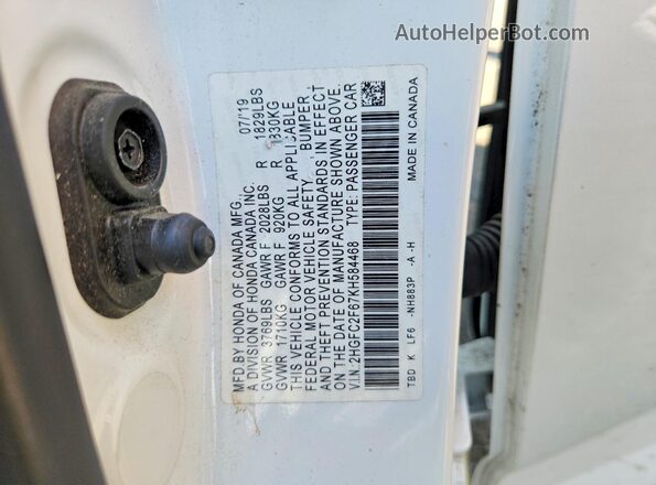 2HGFC2F67KH584468 2019 HONDA CIVIC White Engine compartment view