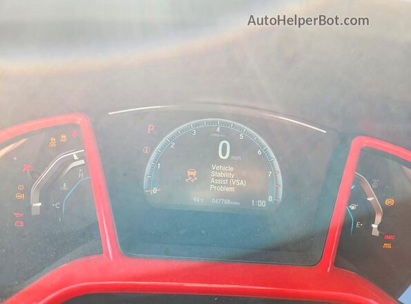 2HGFC2F70JH539895 2018 HONDA CIVIC Red Instrument cluster view
