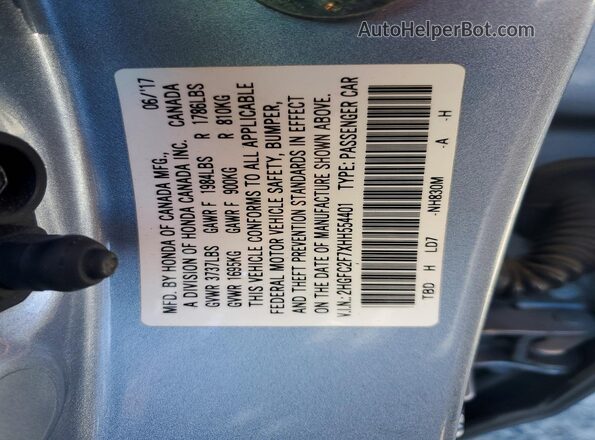 2HGFC2F7XHH554401 2017 HONDA CIVIC Silver Շարժիչի բաժամունքի տեսք