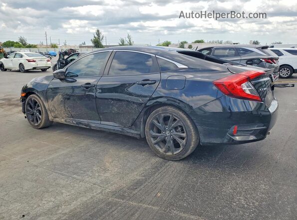 2HGFC2F83KH566874 2019 HONDA CIVIC Black Rear left