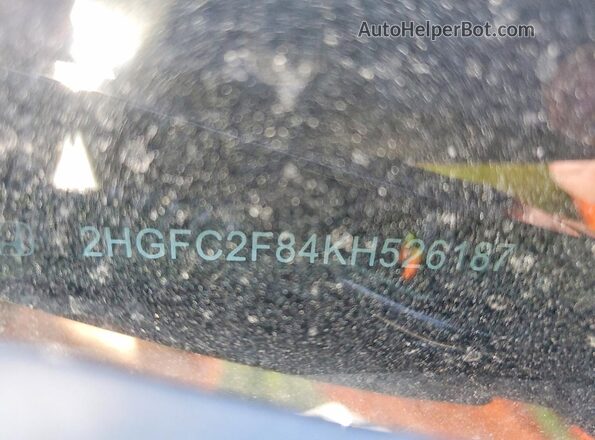 2HGFC2F84KH526187 2019 HONDA CIVIC White Engine compartment view