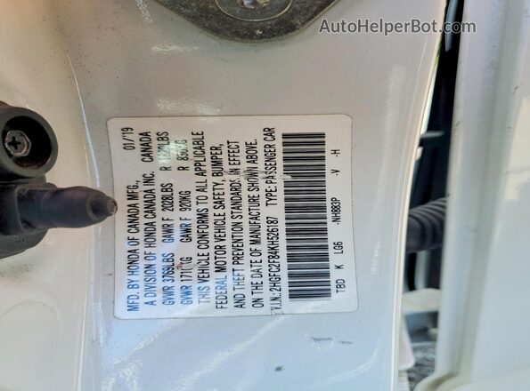 2HGFC2F84KH526187 2019 HONDA CIVIC White VIN sticker view