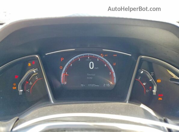 2HGFC2F84KH526187 2019 HONDA CIVIC White Instrument cluster view