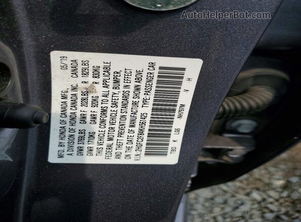 2HGFC2F84KH561425 2019 HONDA CIVIC Gray Vista del compartimento del motor