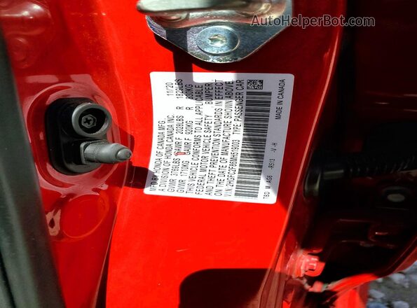 2HGFC2F86MH519003 2021 HONDA CIVIC Red Widok komory silnika